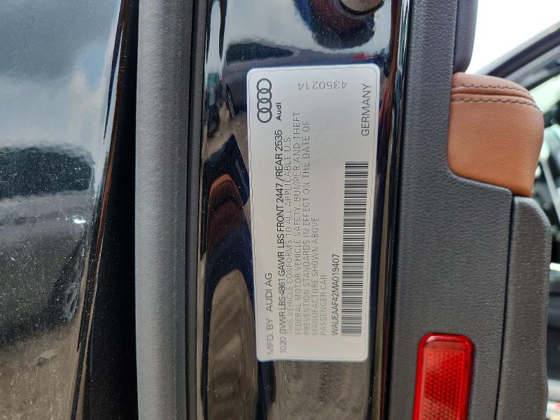 Aukcja sprzedaży 2021 Audi A4, vin: WAUEAAF42MA019407, numer aukcji: 65018306