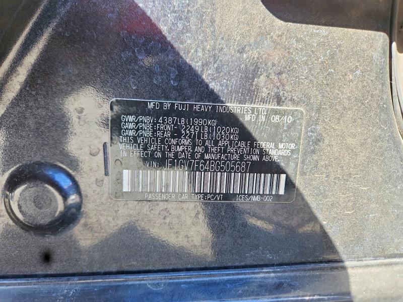 63675906 :رقم المزاد ، JF1GV7F64BG505687 vin ، 2011 Subaru Impreza مزاد بيع