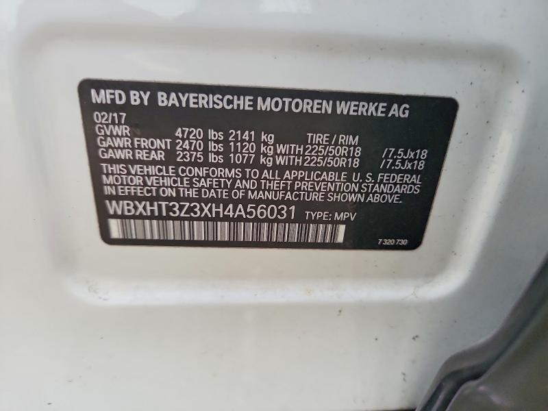 Aukcja sprzedaży 2017 Bmw X1, vin: WBXHT3Z3XH4A56031, numer aukcji: 62716776