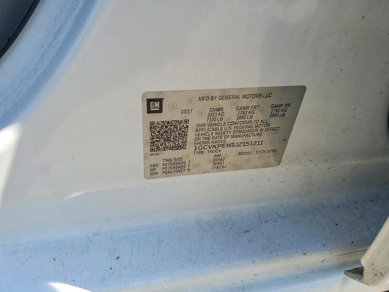 2018 Chevrolet Silverado მანქანა იყიდება აუქციონზე, vin: 1GCVKPEH3JZ151211, აუქციონის ნომერი: 65633426