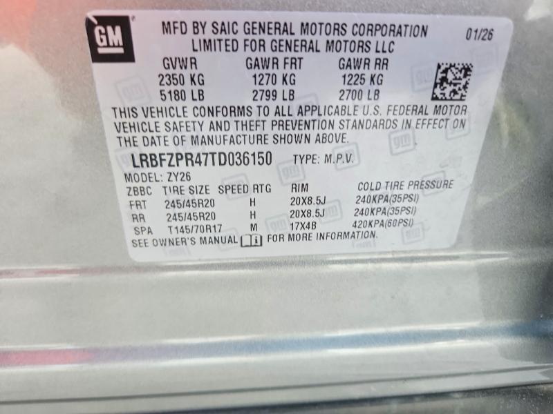 Aukcja sprzedaży 2026 Buick Envision, vin: LRBFZPR47TD036150, numer aukcji: 65270356