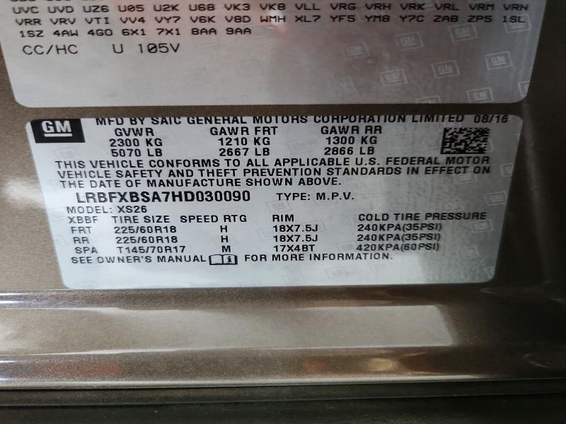 Aukcja sprzedaży 2017 Buick Envision, vin: LRBFXBSA7HD030090, numer aukcji: 66406366