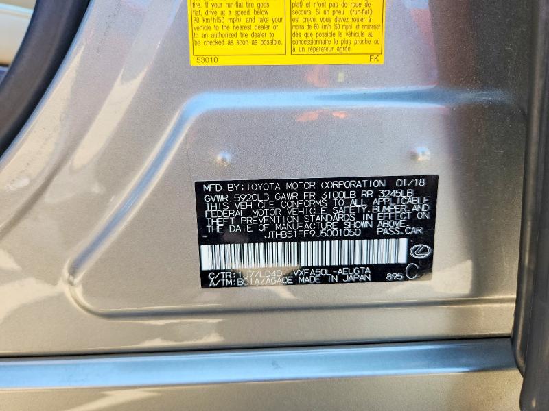Продажа на аукционе авто 2018 Lexus Ls 500, vin: JTHB51FF9J5001050, номер лота: 65237156