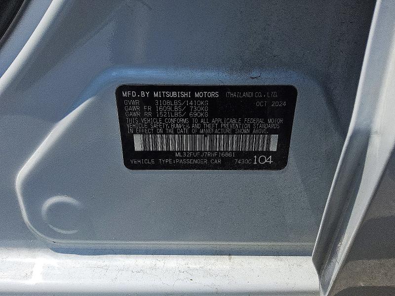Продаж на аукціоні авто 2024 Mitsubishi Mirage, vin: ML32FUFJ7RHF16861, номер лоту: 65006796