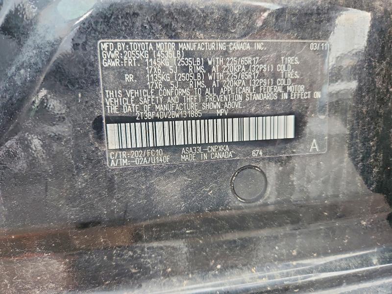 Aukcja sprzedaży 2011 Toyota Rav4, vin: 2T3BF4DV2BW131885, numer aukcji: 66905576