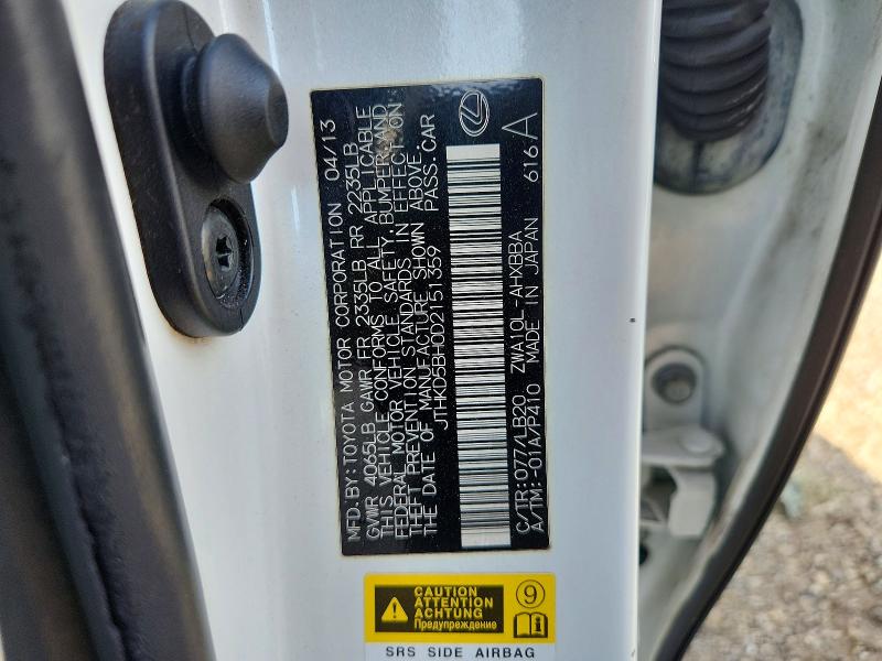 66667776 :رقم المزاد ، JTHKD5BH0D2151359 vin ، 2013 Lexus Ct مزاد بيع