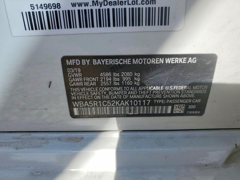 Aukcja sprzedaży 2019 Bmw 330i, vin: WBA5R1C52KAK10117, numer aukcji: 64650366