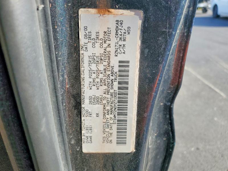 Aukcja sprzedaży 2000 Toyota Tacoma, vin: 5TEWM72N0YZ713007, numer aukcji: 65571076