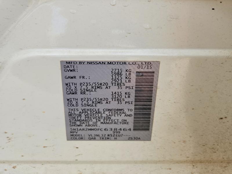 66570246 :رقم المزاد ، 5N1AR2MM0FC638464 vin ، 2015 Nissan Pathfinder مزاد بيع