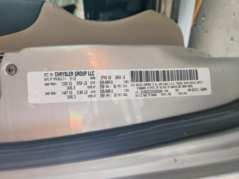 66928126 :رقم المزاد ، 2C4RDGCG3CR295909 vin ، 2012 Dodge Grand Caravan مزاد بيع