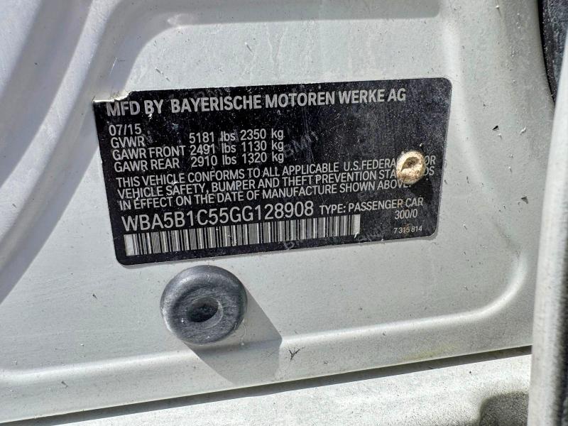 Aukcja sprzedaży 2016 Bmw 535, vin: WBA5B1C55GG128908, numer aukcji: 65151056