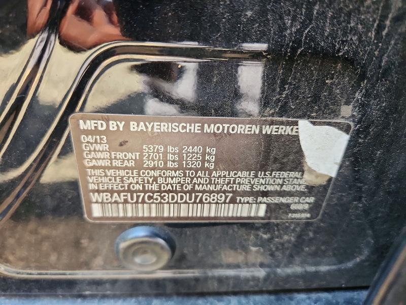 63101296 :رقم المزاد ، WBAFU7C53DDU76897 vin ، 2013 Bmw 535 مزاد بيع