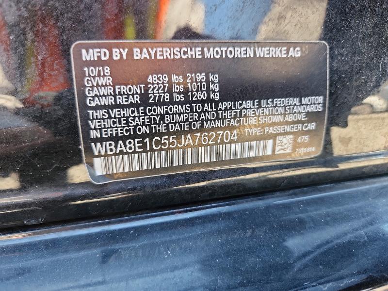2018 Bmw 330e მანქანა იყიდება აუქციონზე, vin: WBA8E1C55JA762704, აუქციონის ნომერი: 66476156
