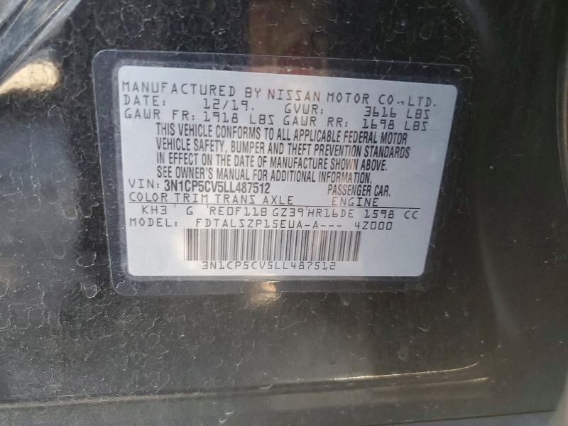66633726 :رقم المزاد ، 3N1CP5CV5LL487512 vin ، 2020 Nissan Kicks مزاد بيع