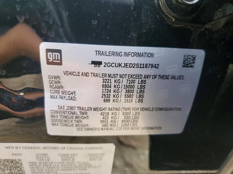 Aukcja sprzedaży 2025 Chevrolet Silverado, vin: 2GCUKJED2S1187942, numer aukcji: 66471076