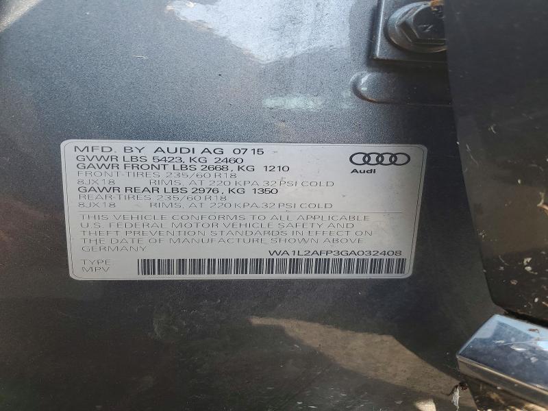 Продажа на аукционе авто 2016 Audi Q5, vin: WA1L2AFP3GA032408, номер лота: 64312816