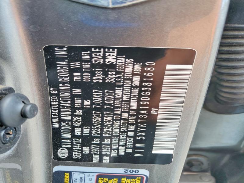 65179276 :رقم المزاد ، 5XYKT3A19DG381680 vin ، 2013 Kia Sorento مزاد بيع