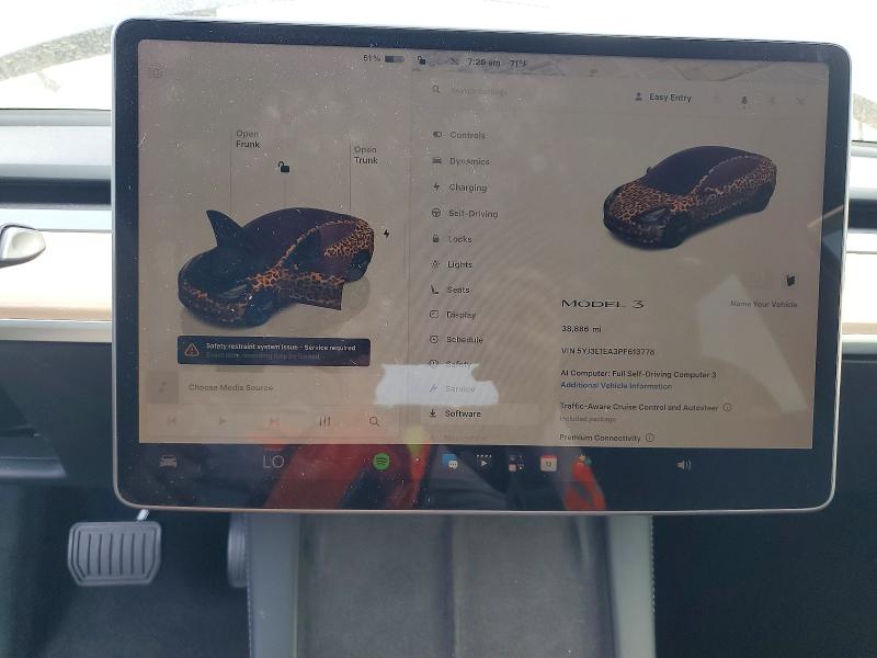 Продажа на аукционе авто 2023 Tesla Model 3, vin: 5YJ3E1EA3PF613778, номер лота: 62475916