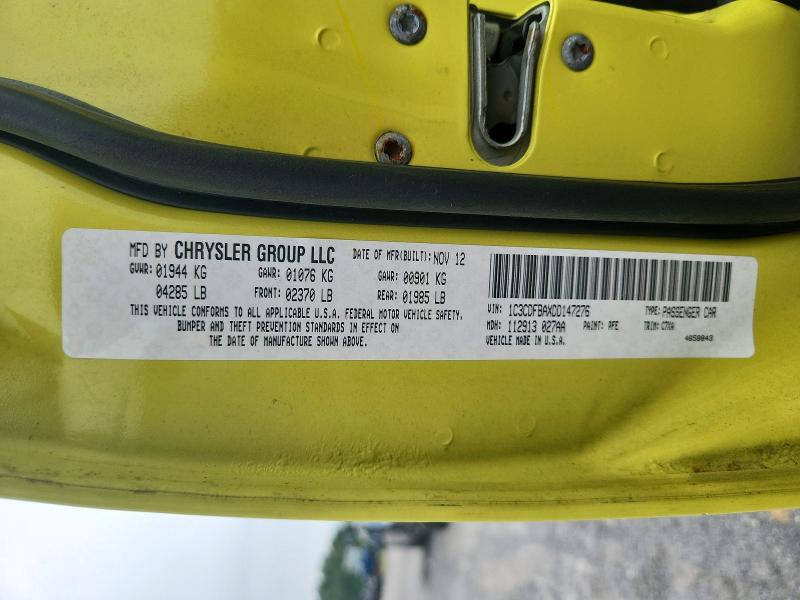 Aukcja sprzedaży 2013 Dodge Dart, vin: 1C3CDFBAXDD147276, numer aukcji: 63446966