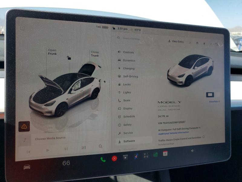 Продаж на аукціоні авто 2024 Tesla Model Y, vin: 7SAYGAEE9RF125587, номер лоту: 63539916