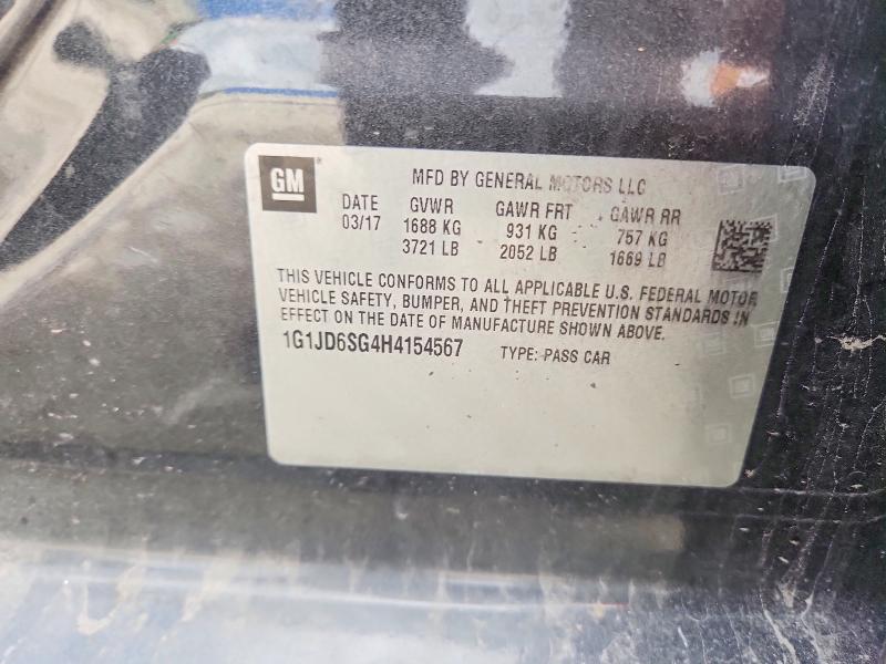 Aukcja sprzedaży 2017 Chevrolet Sonic, vin: 1G1JD6SG4H4154567, numer aukcji: 65539596