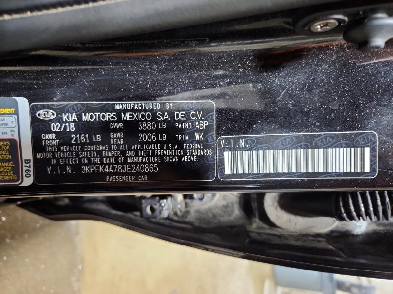 Продаж на аукціоні авто 2018 Kia Forte, vin: 3KPFK4A78JE240865, номер лоту: 67248686