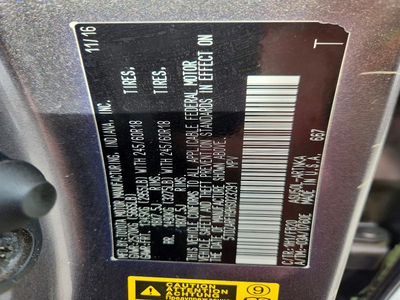 2017 Toyota Highlander მანქანა იყიდება აუქციონზე, vin: 5TDZARFH9HS023291, აუქციონის ნომერი: 63844726