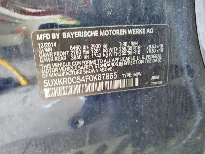 2015 Bmw X5 მანქანა იყიდება აუქციონზე, vin: 5UXKR0C54F0K67865, აუქციონის ნომერი: 63614526