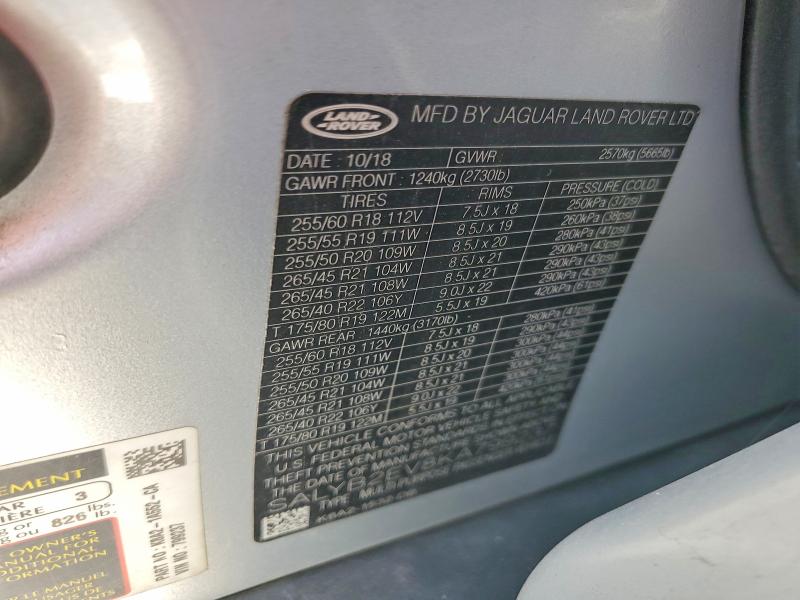 Aukcja sprzedaży 2019 Land Rover Range Rover Velar, vin: SALYB2EV8KA799237, numer aukcji: 65987486