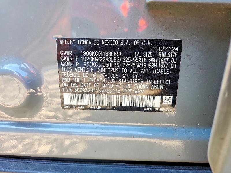 Aukcja sprzedaży 2025 Honda Hr-v, vin: 3CZRZ2H51SM765415, numer aukcji: 65882926