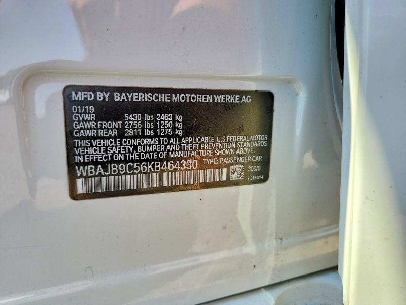 66099056 :رقم المزاد ، WBAJB9C56KB464330 vin ، 2019 Bmw M550xi مزاد بيع
