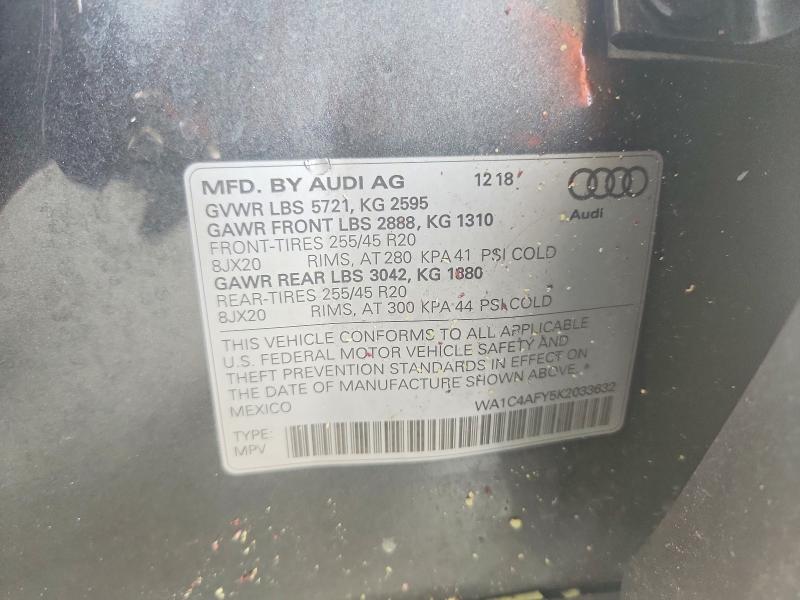 Продаж на аукціоні авто 2019 Audi Sq5, vin: WA1C4AFY5K2033632, номер лоту: 65280076