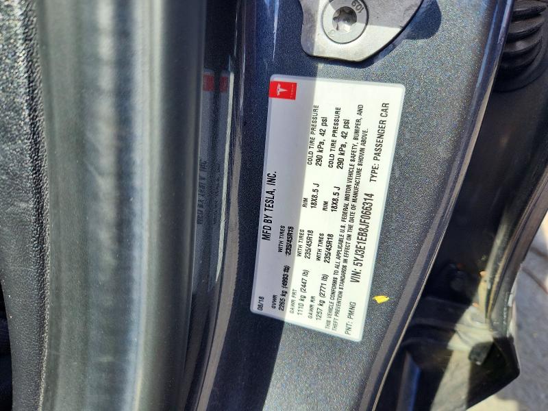 Продаж на аукціоні авто 2018 Tesla Model 3, vin: 5YJ3E1EB8JF066314, номер лоту: 66512766