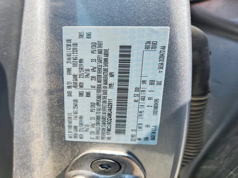 Aukcja sprzedaży 2021 Ford Escape, vin: 1FMCU9DZ4MUA02911, numer aukcji: 63028756
