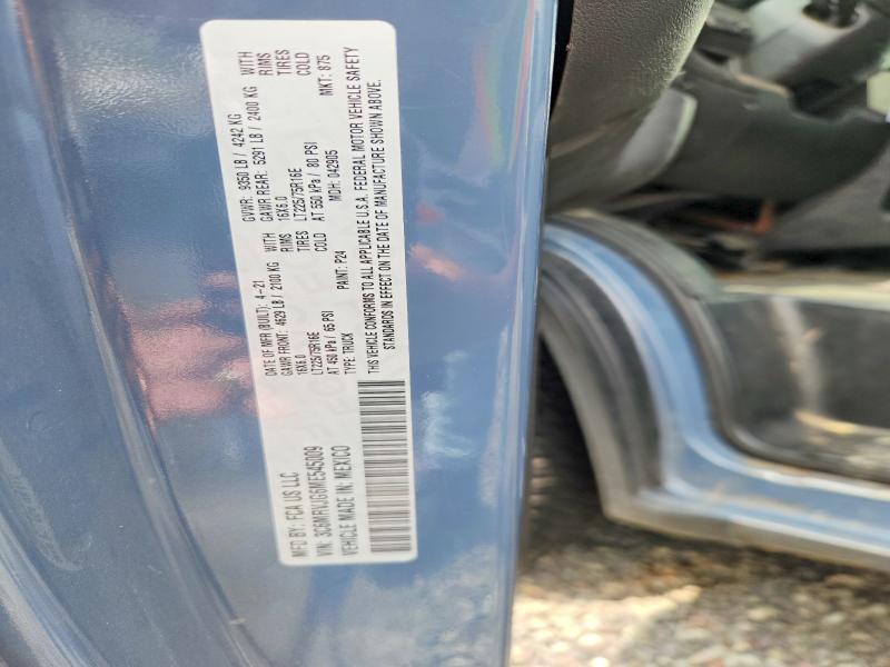 63836726 :رقم المزاد ، 3C6MRVJG6ME545009 vin ، 2021 Ram Promaster 3500 مزاد بيع