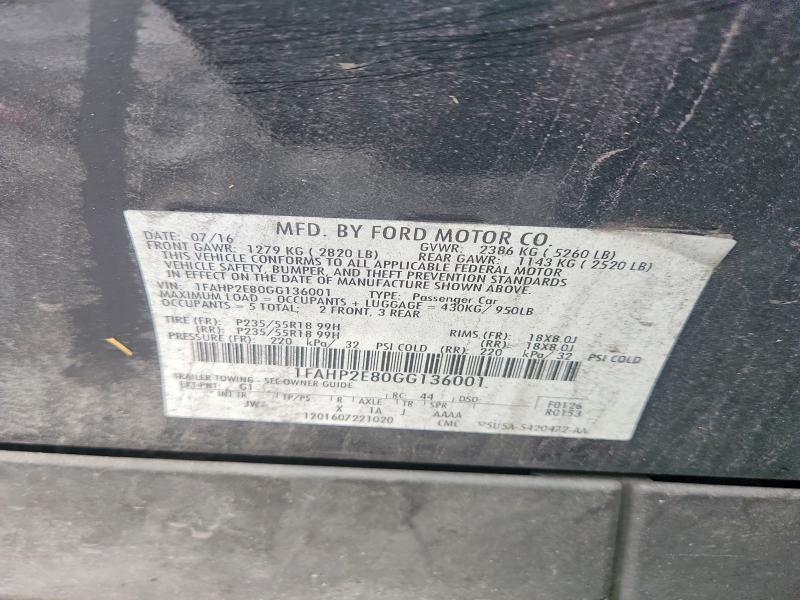 Продажа на аукционе авто 2016 Ford Taurus, vin: 1FAHP2E80GG136001, номер лота: 66424026