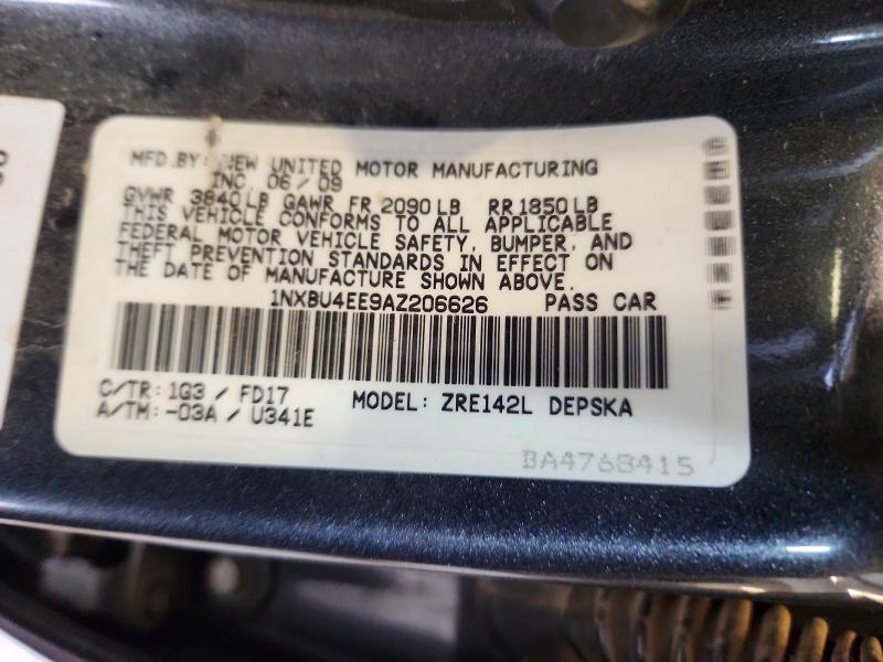 2010 Toyota Corolla მანქანა იყიდება აუქციონზე, vin: 1NXBU4EE9AZ206626, აუქციონის ნომერი: 65018366
