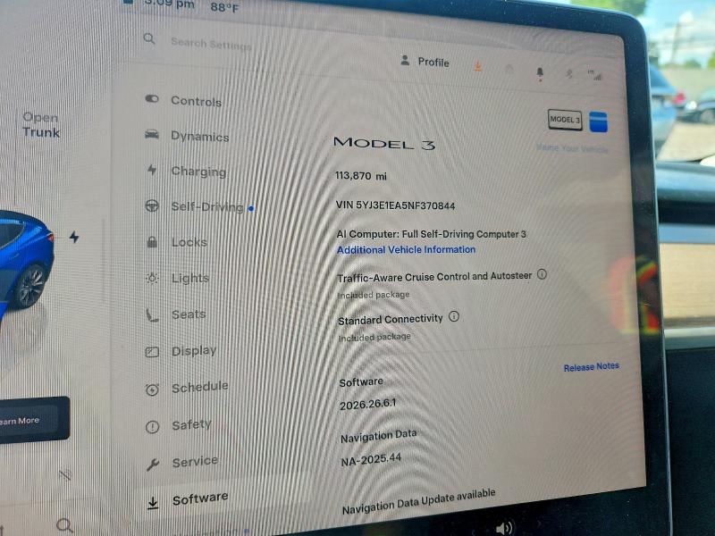Продаж на аукціоні авто 2022 Tesla Model 3, vin: 5YJ3E1EA5NF370844, номер лоту: 66845366