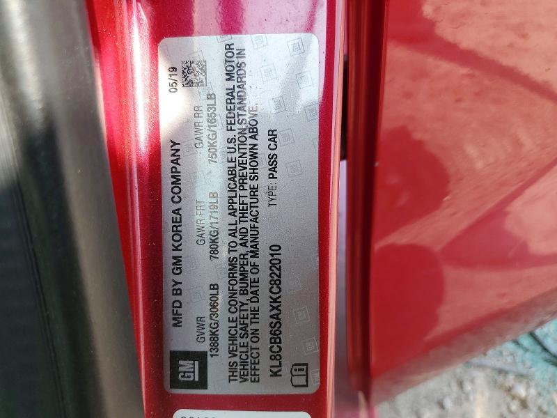 63408196 :رقم المزاد ، KL8CB6SAXKC822010 vin ، 2019 Chevrolet Spark مزاد بيع