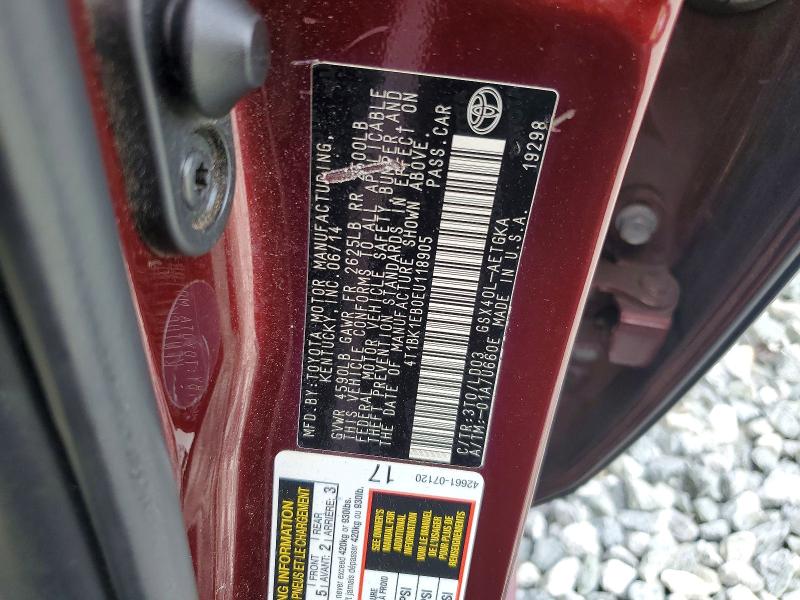 67003176 :رقم المزاد ، 4T1BK1EB0EU118905 vin ، 2014 Toyota Avalon مزاد بيع