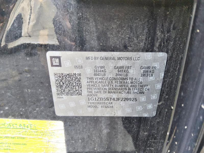 Продажа на аукционе авто 2018 Chevrolet Malibu, vin: 1G1ZB5ST4JF229925, номер лота: 64922716