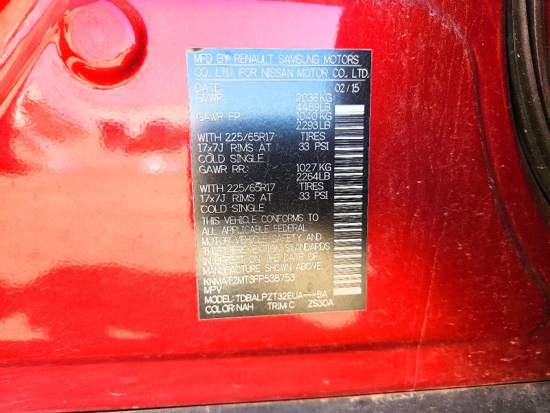 Aukcja sprzedaży 2015 Nissan Rogue, vin: KNMAT2MT3FP538753, numer aukcji: 65045036