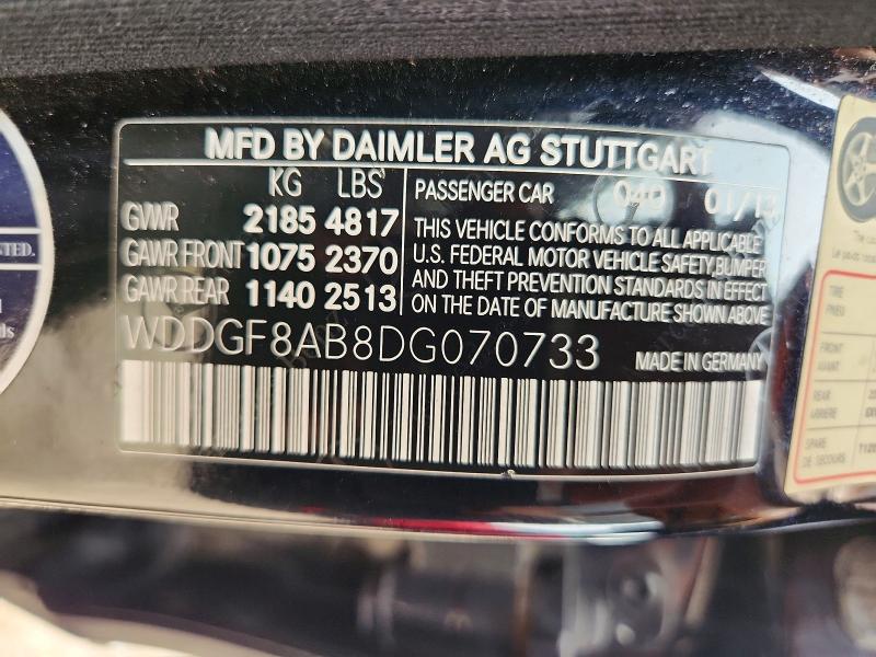 Продаж на аукціоні авто 2013 Mercedes-benz C, vin: WDDGF8AB8DG070733, номер лоту: 64588076