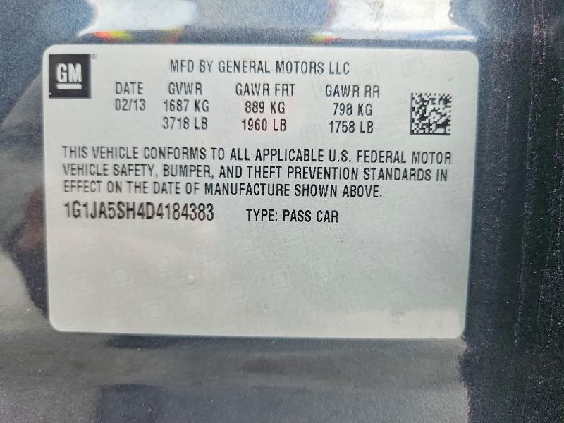 Продажа на аукционе авто 2013 Chevrolet Sonic, vin: 1G1JA5SH4D4184383, номер лота: 63762856