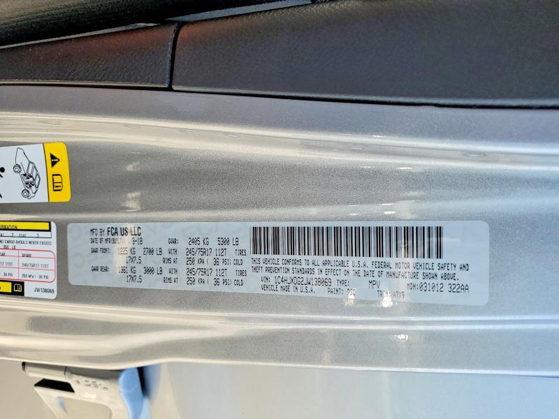 Продаж на аукціоні авто 2018 Jeep Wrangler Unlimited, vin: 1C4HJXDG2JW138069, номер лоту: 65935496