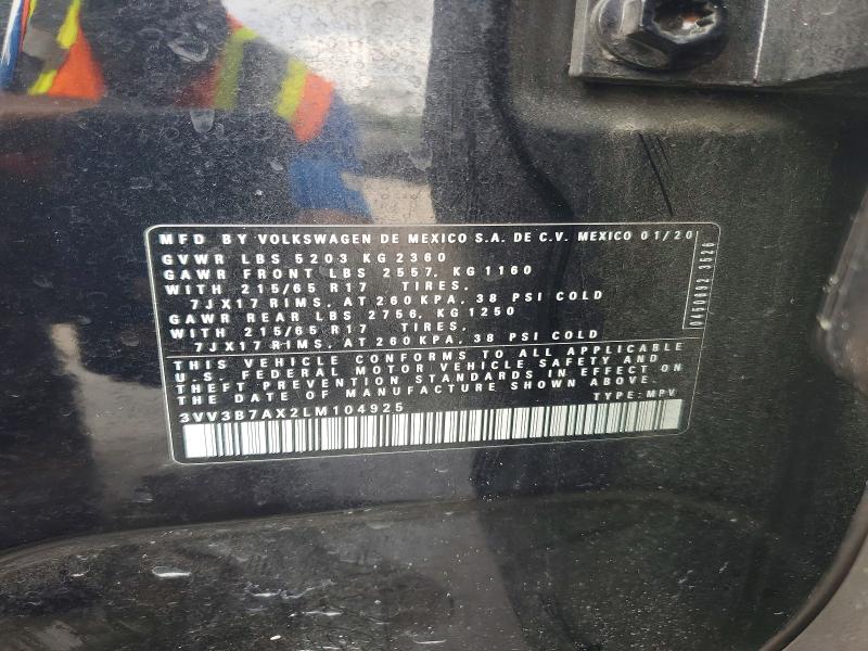 Продаж на аукціоні авто 2020 Volkswagen Tiguan, vin: 3VV3B7AX2LM104925, номер лоту: 64335336