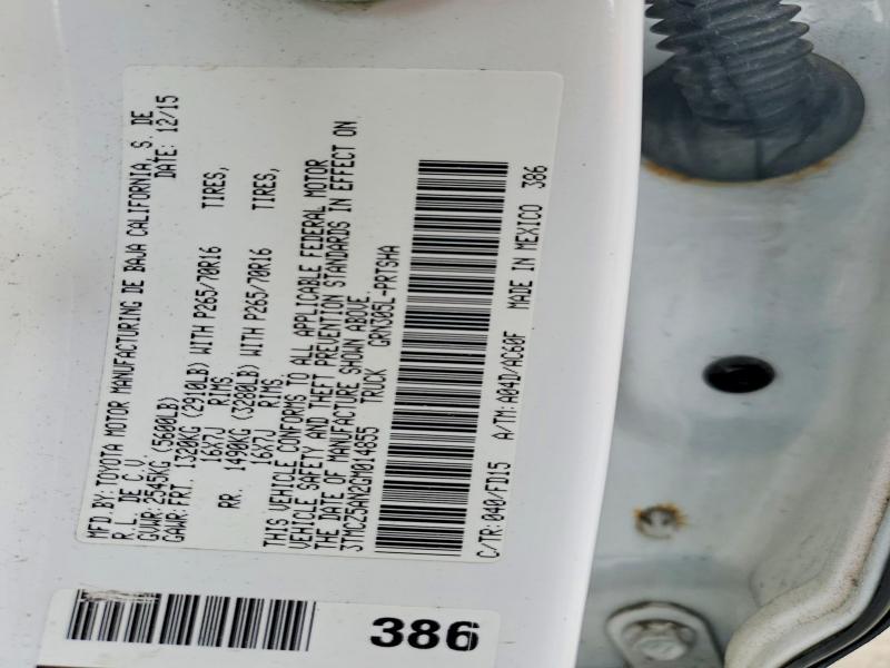 65620916 :رقم المزاد ، 3TMCZ5AN2GM014855 vin ، 2016 Toyota Tacoma مزاد بيع