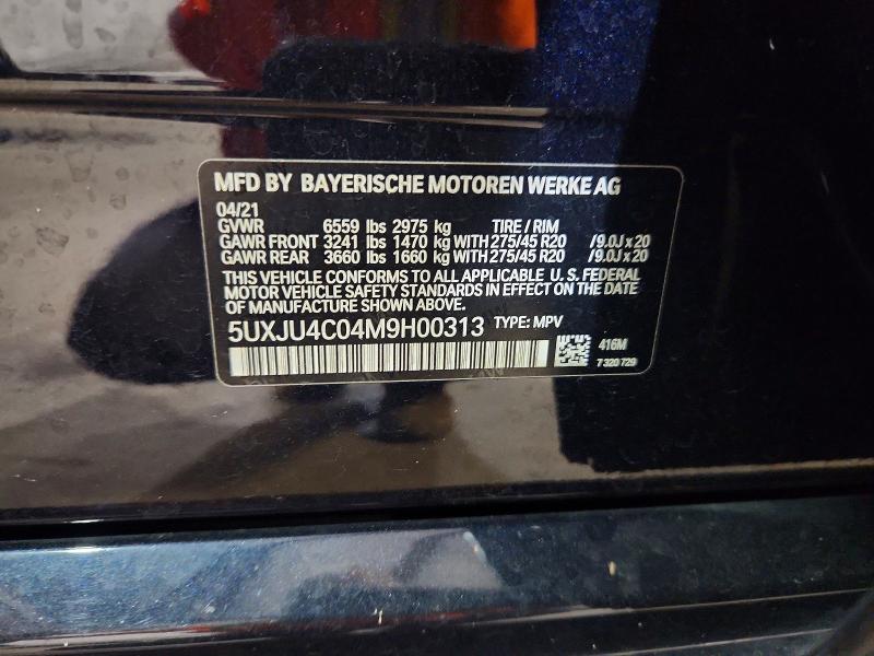 Aukcja sprzedaży 2021 Bmw X5, vin: 5UXJU4C04M9H00313, numer aukcji: 64688536