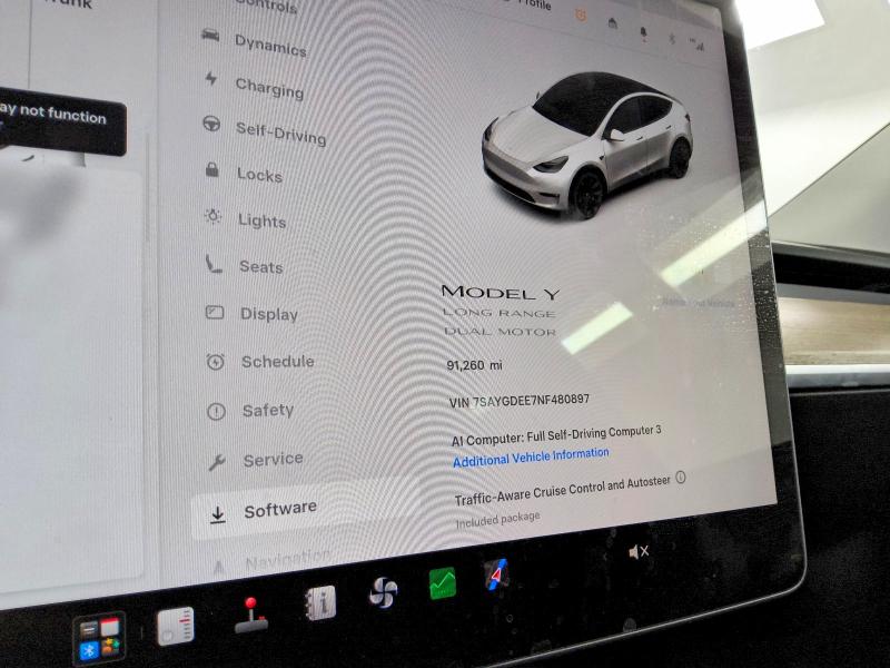 65602186 :رقم المزاد ، 7SAYGDEE7NF480897 vin ، 2022 Tesla Model Y مزاد بيع