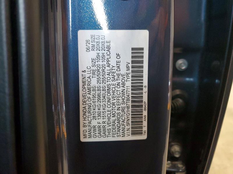 Продаж на аукціоні авто 2026 Honda Pilot, vin: 5FNYG1H87TB047711, номер лоту: 63884566
